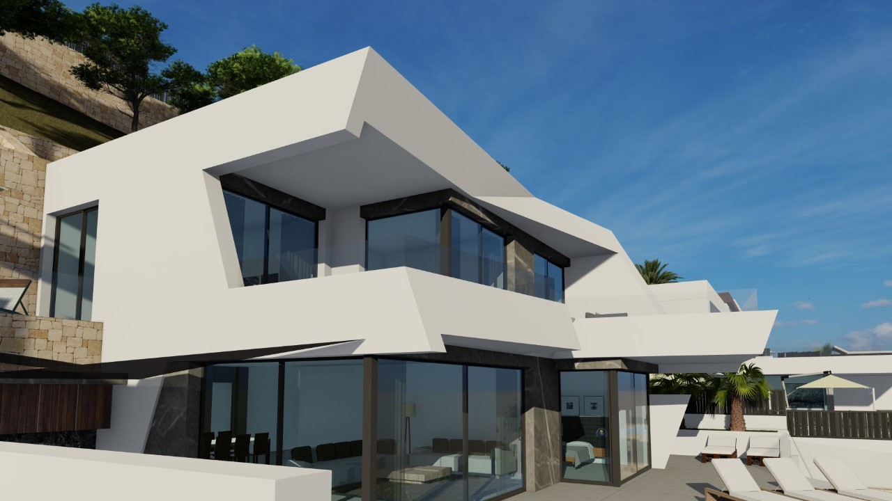 Nieuw project luxe villa met uitzicht op de zee en de rots van Calpe