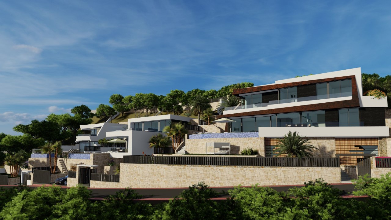 Nytt projekt Lyxvilla med utsikt över havet och klippan i Calpe