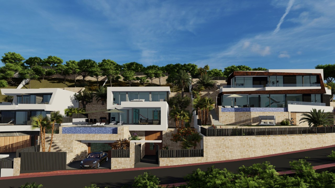 Nytt projekt Lyxvilla med utsikt över havet och klippan i Calpe