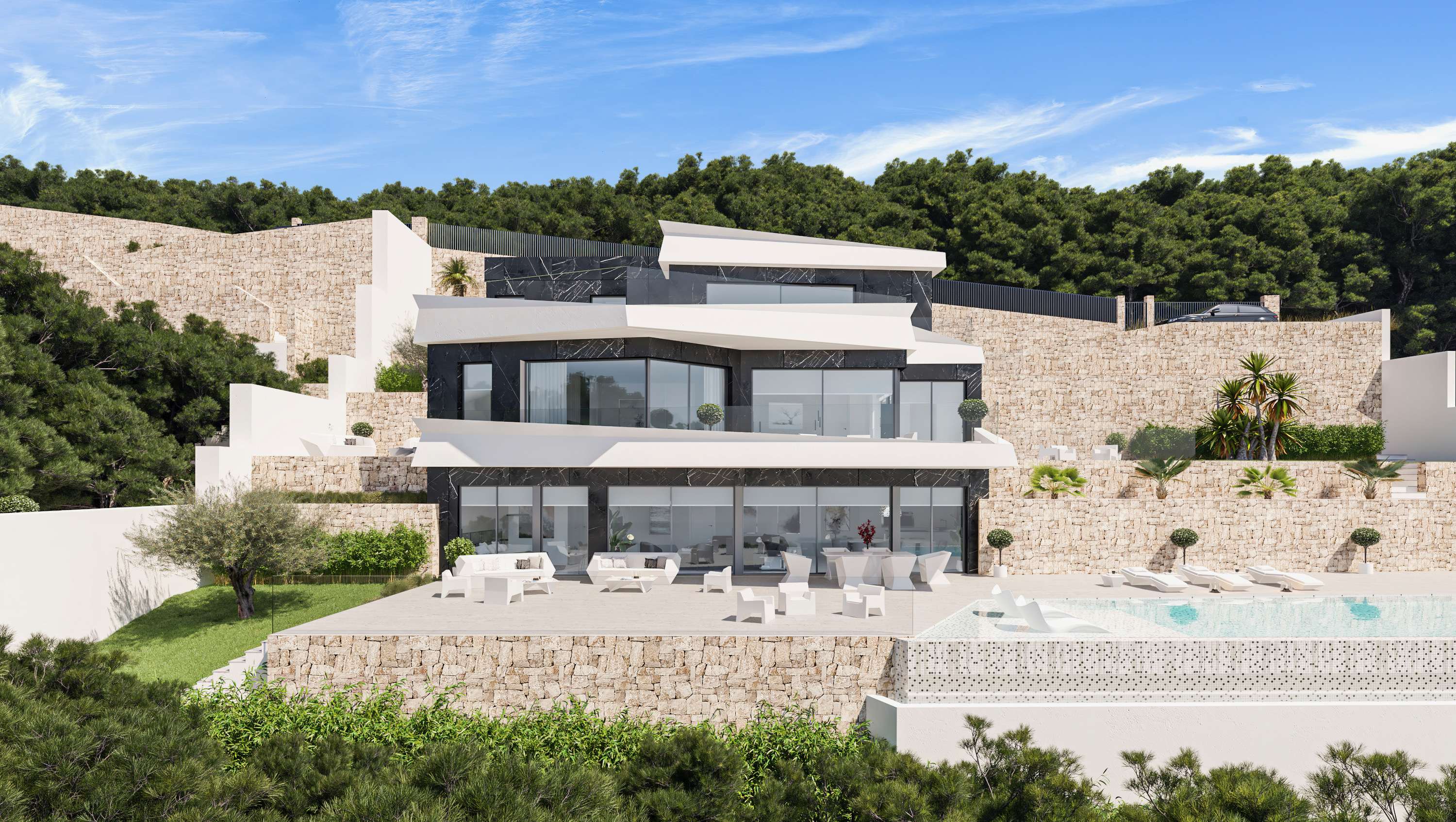 Project Luxe Villa in Benissa met Uitzicht op de Baai van Calpe