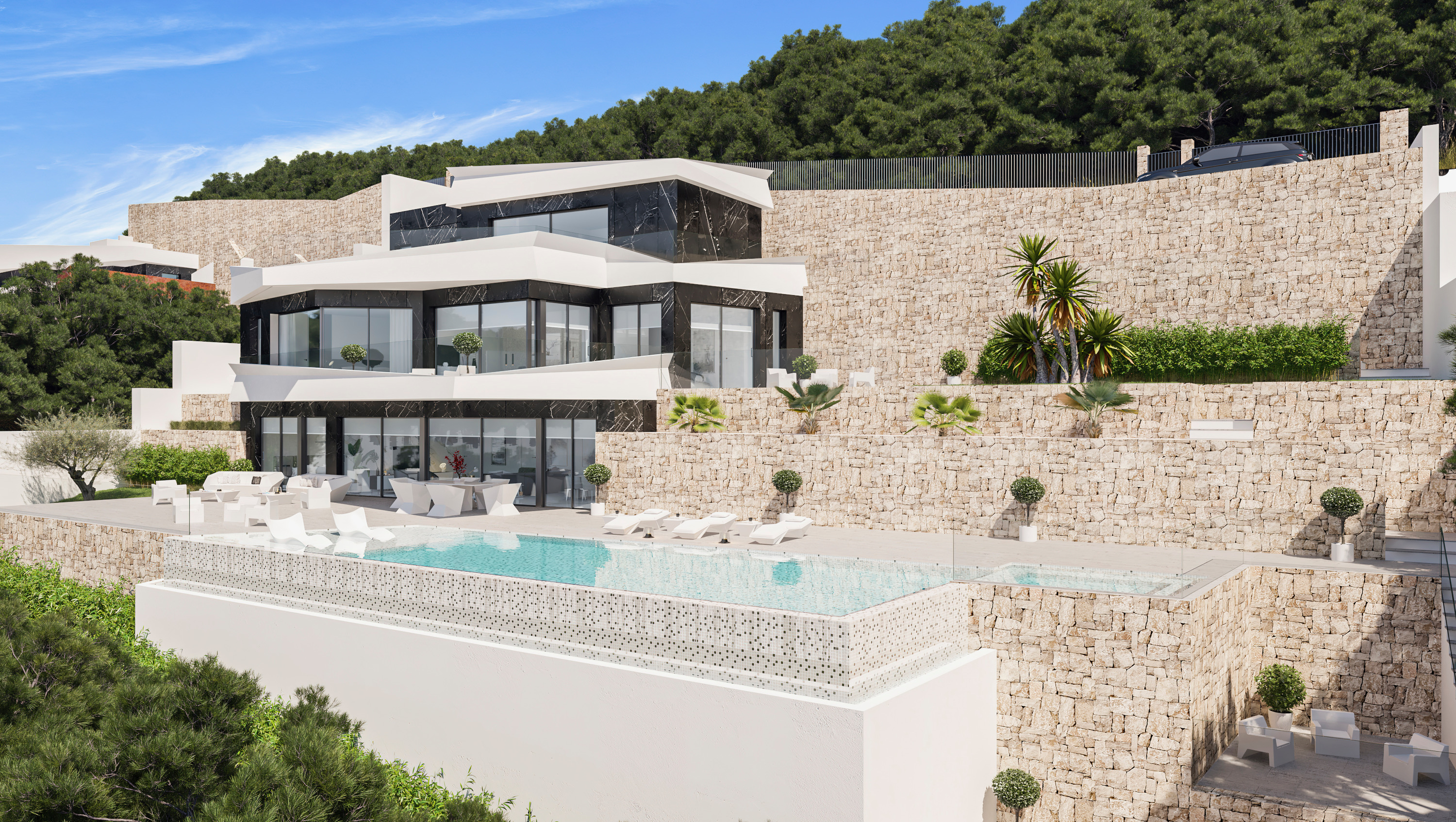 Projekt Luxusvilla in Benissa mit Blick auf die Bucht von Calpe