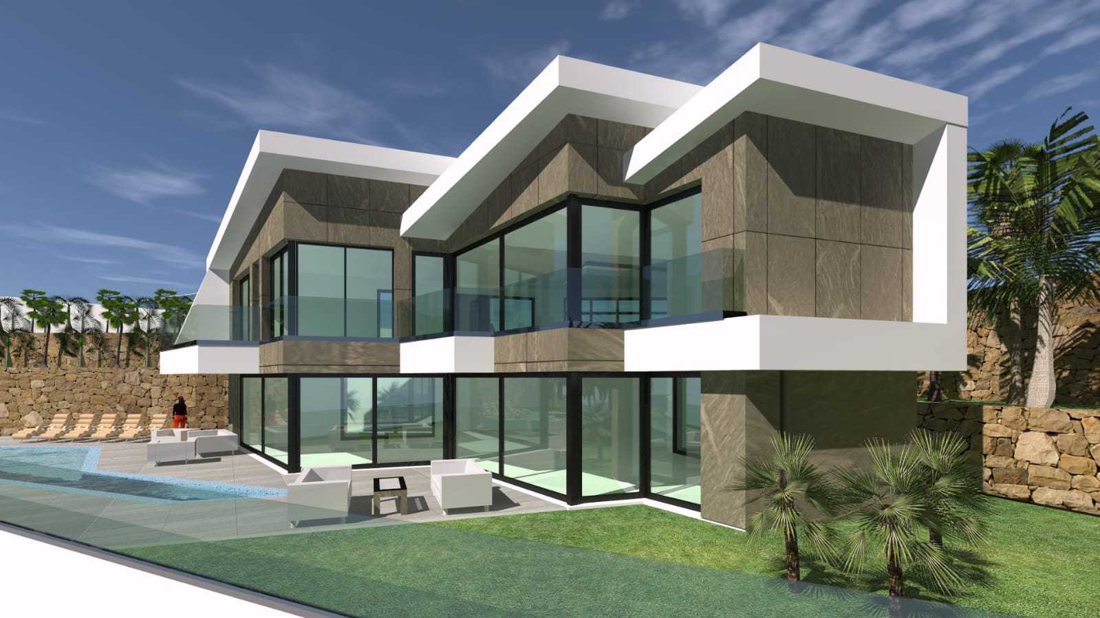 Project van 4 exclusieve gloednieuwe luxe villa's met uitzicht op zee in Calpe