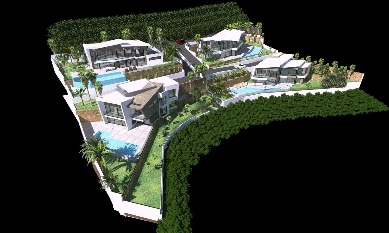 Projet de 4 villas de luxe exclusives neuves avec vue sur la mer à Calpe