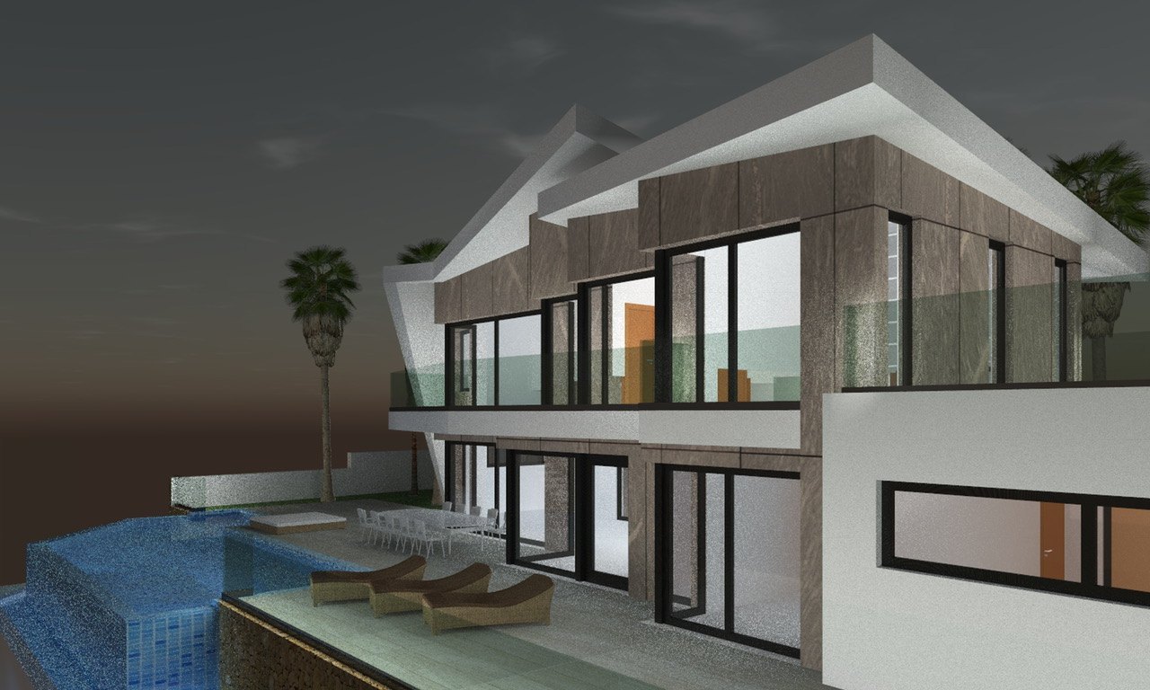 Project van 4 exclusieve gloednieuwe luxe villa's met uitzicht op zee in Calpe