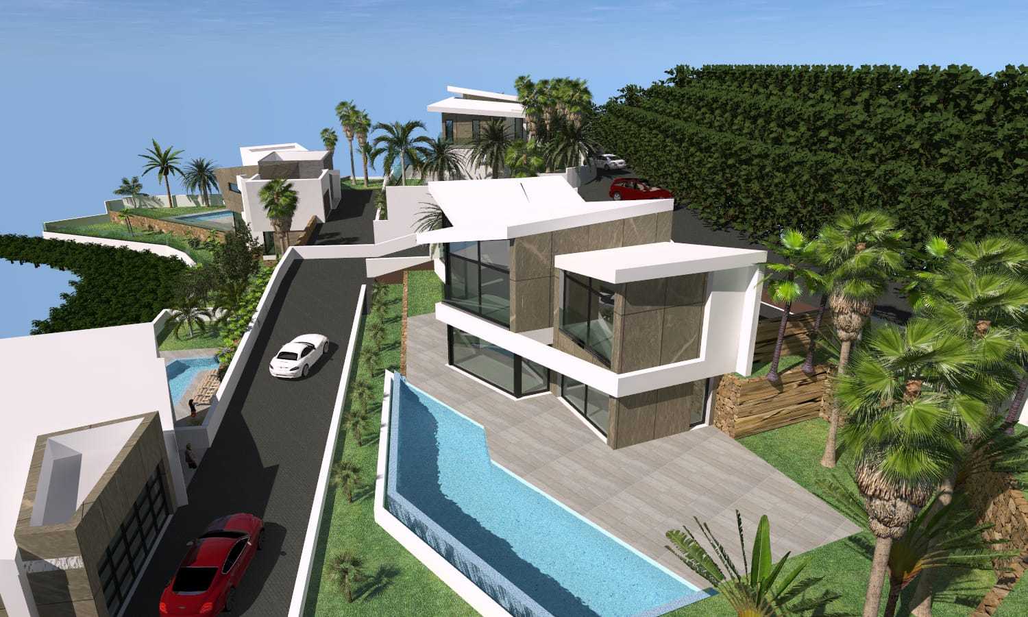 Projet de 4 villas de luxe exclusives neuves avec vue sur la mer à Calpe