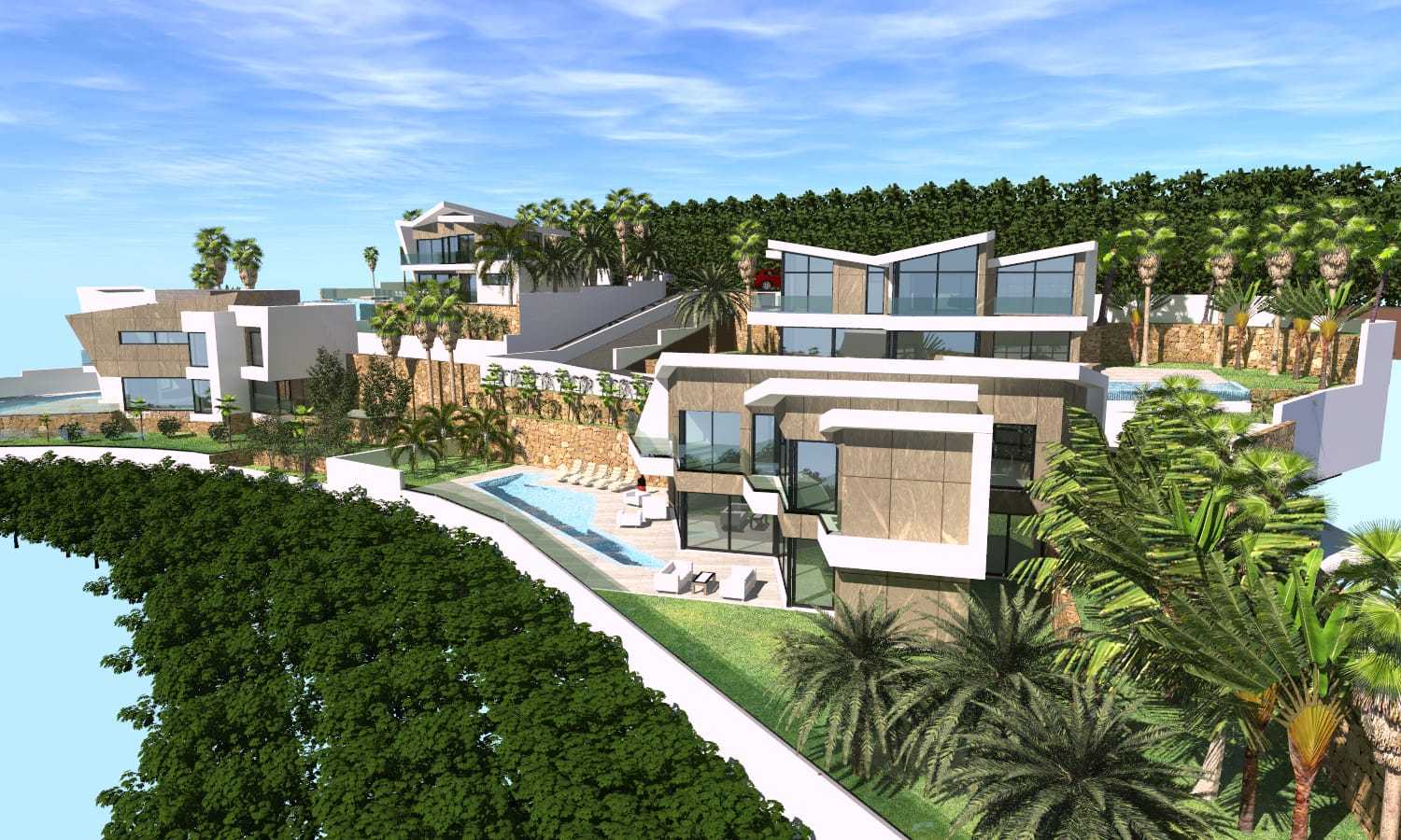 Projet de 4 villas de luxe exclusives neuves avec vue sur la mer à Calpe