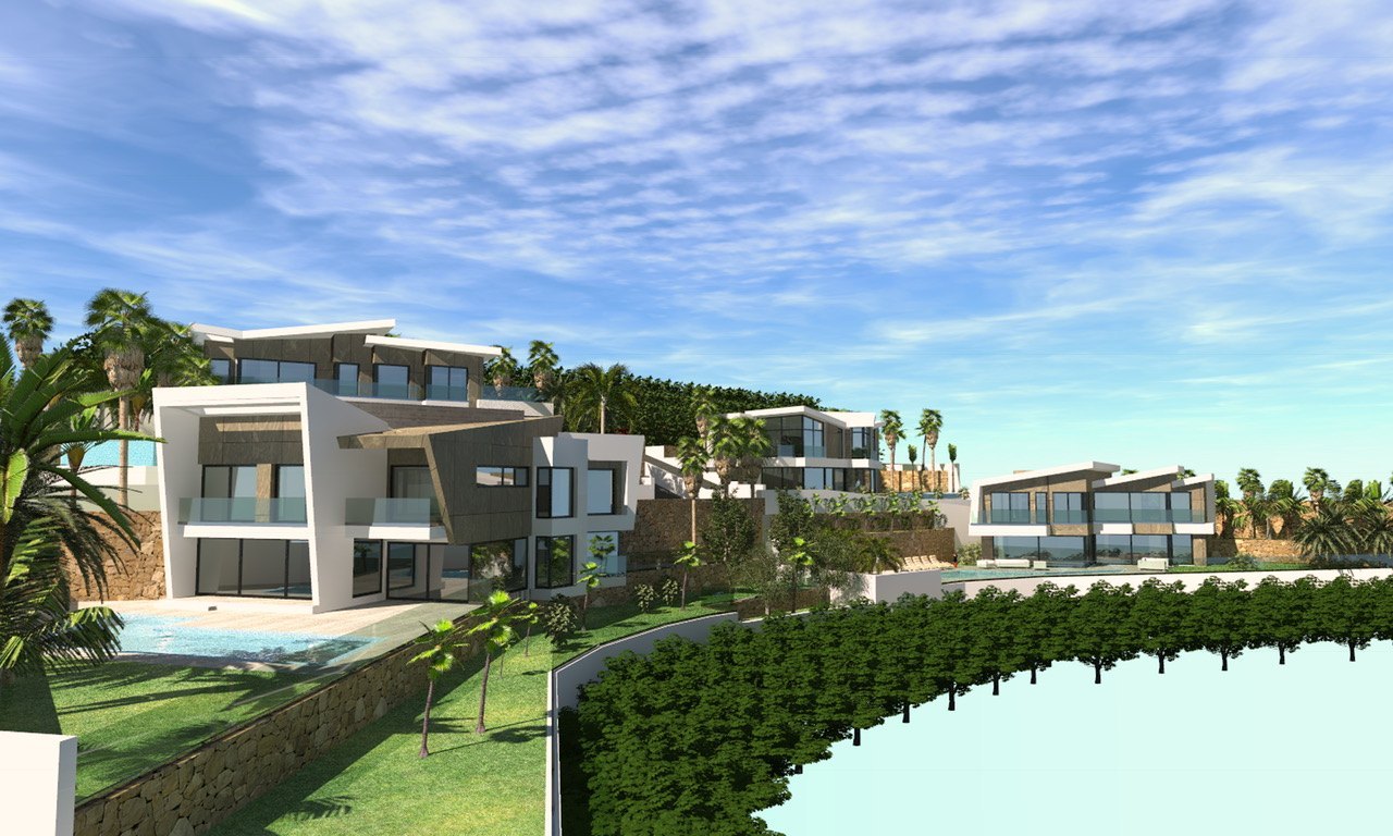 Projet de 4 villas de luxe exclusives neuves avec vue sur la mer à Calpe