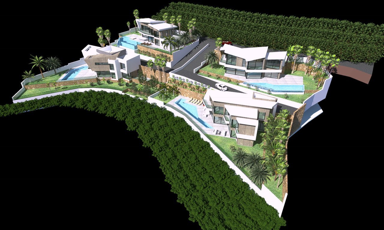 Projekt von 4 exklusiven, brandneuen Luxusvillen mit Meerblick in Calpe