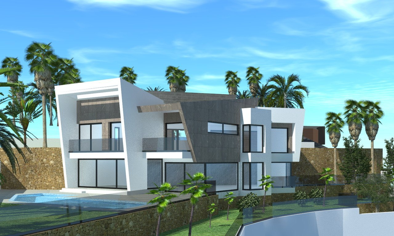 Project van 4 exclusieve gloednieuwe luxe villa's met uitzicht op zee in Calpe