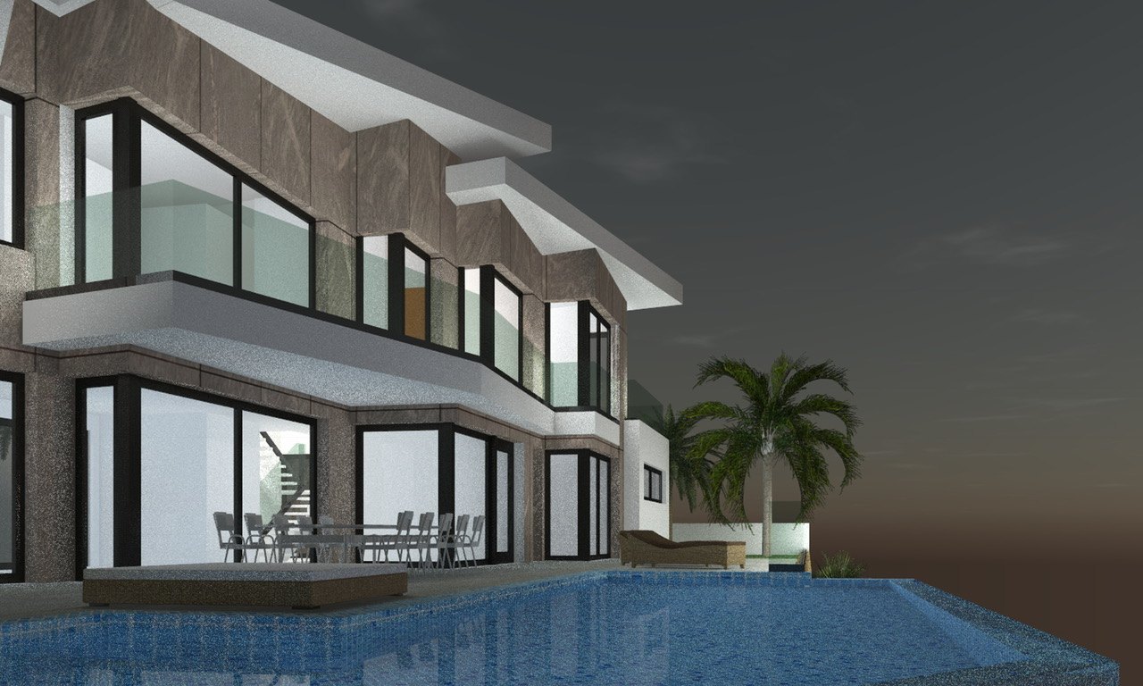 Project van 4 exclusieve gloednieuwe luxe villa's met uitzicht op zee in Calpe