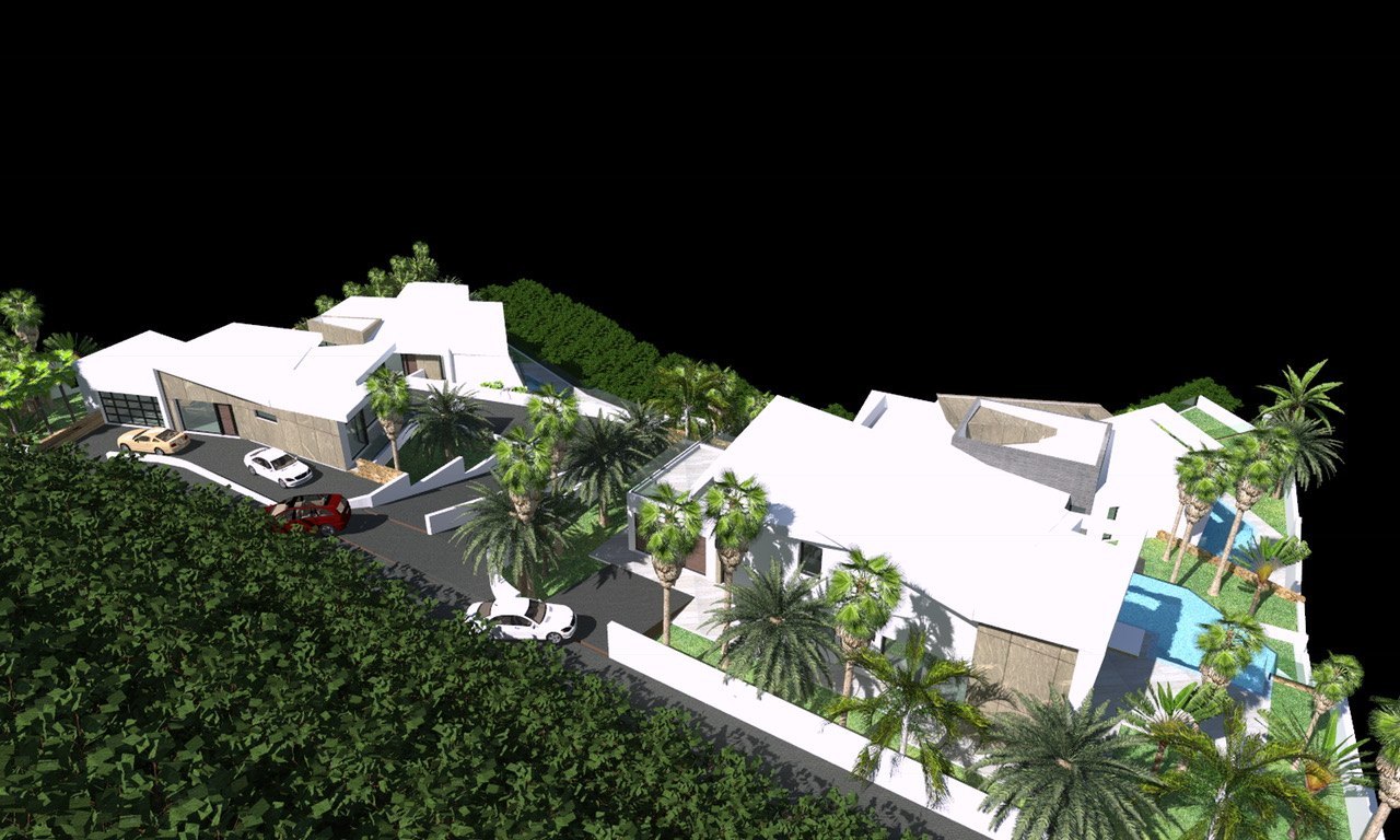 Project van 4 exclusieve gloednieuwe luxe villa's met uitzicht op zee in Calpe