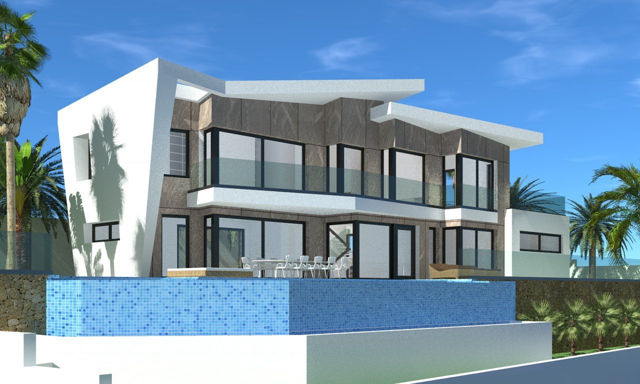 Projet de 4 villas de luxe exclusives neuves avec vue sur la mer à Calpe