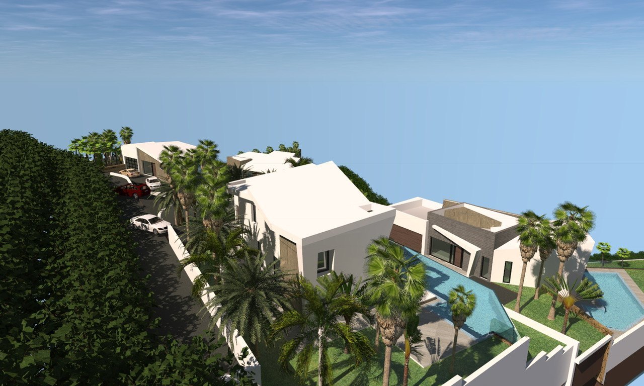 Project van 4 exclusieve gloednieuwe luxe villa's met uitzicht op zee in Calpe