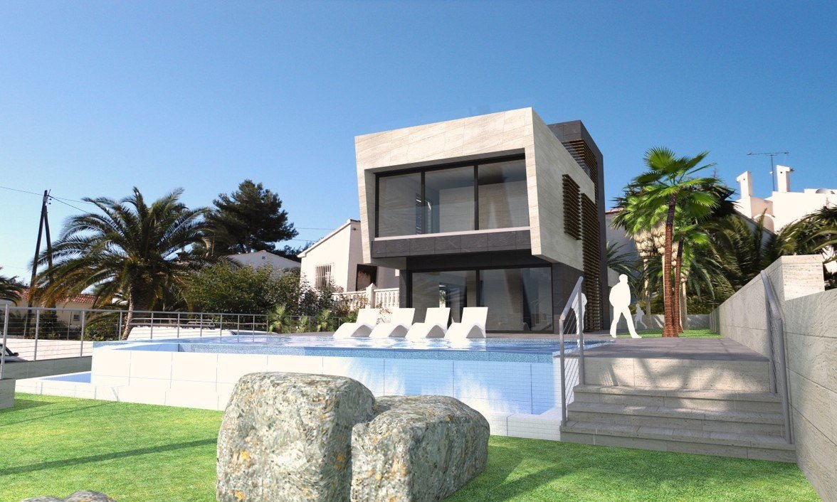 Moderne villa in aanbouw in de buurt van Cala Calalga in Calpe.