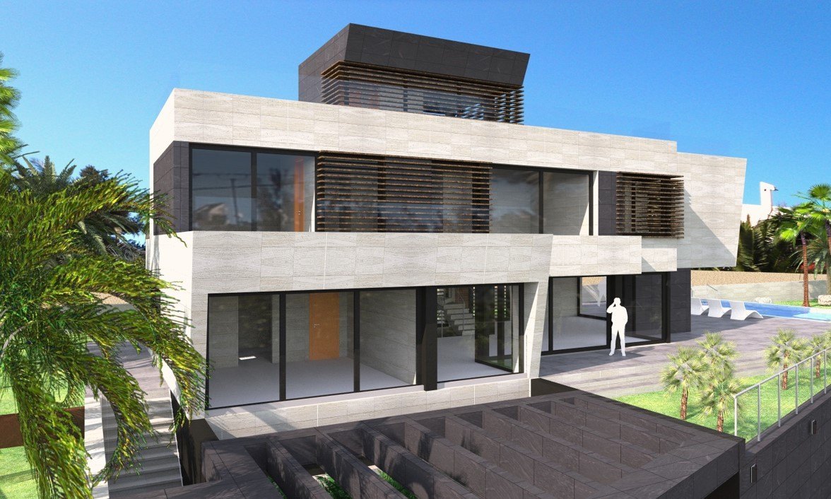 Modern Villa under construction near Cala Calalga in Calpe.