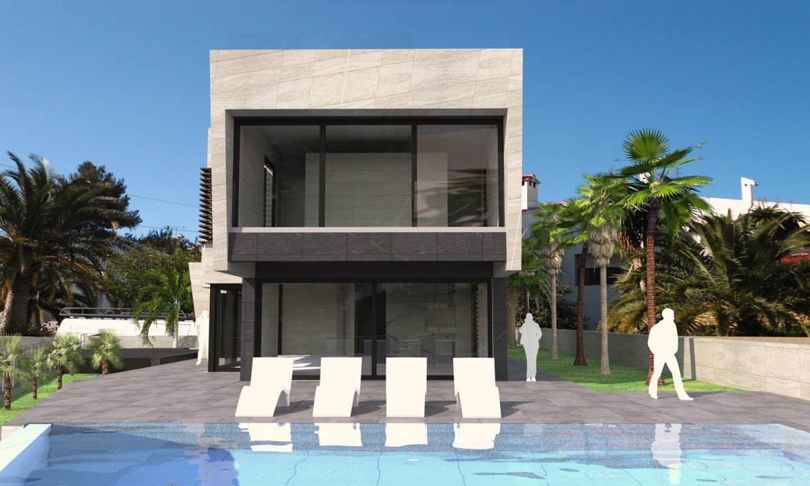 Villa moderne en construction près de Cala Calalga à Calpe.